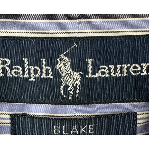 Ralph Lauren Blake Shirt Button Down Mens Large Purple Stripes Long Sleeve Pony - Picture 4 of 9